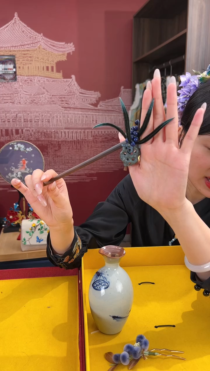 【闪购商品】刺绣 非遗绒花（发饰）