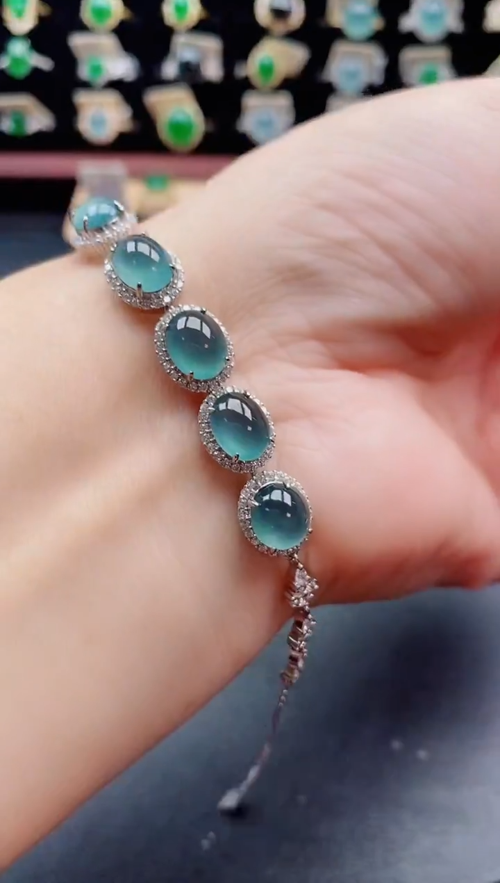 银S925镶嵌戒指翡翠1