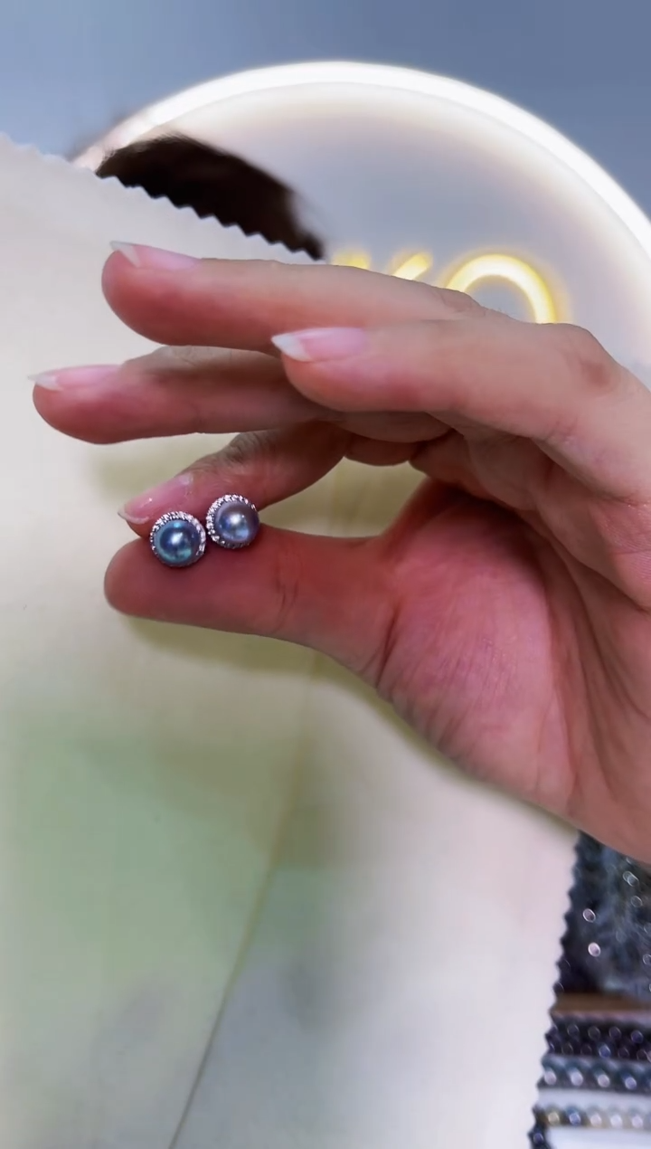 【闪购商品】海水珍珠耳钉未镶嵌akoya