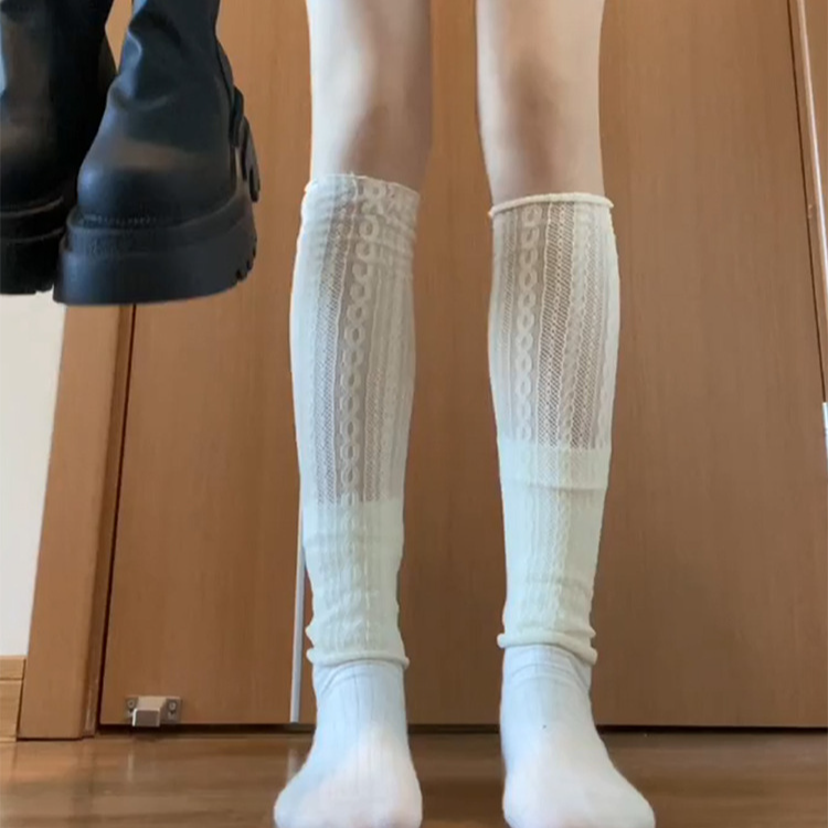 中筒袜女夏季女款2025新款爆款堆堆袜长筒袜子蕾丝花边配裙子穿