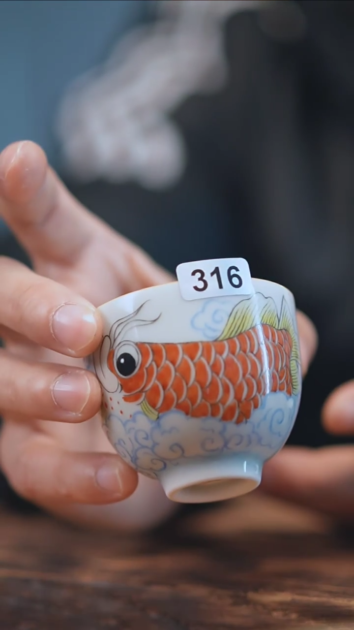 【闪购商品】316景德镇手绘龙鱼单杯