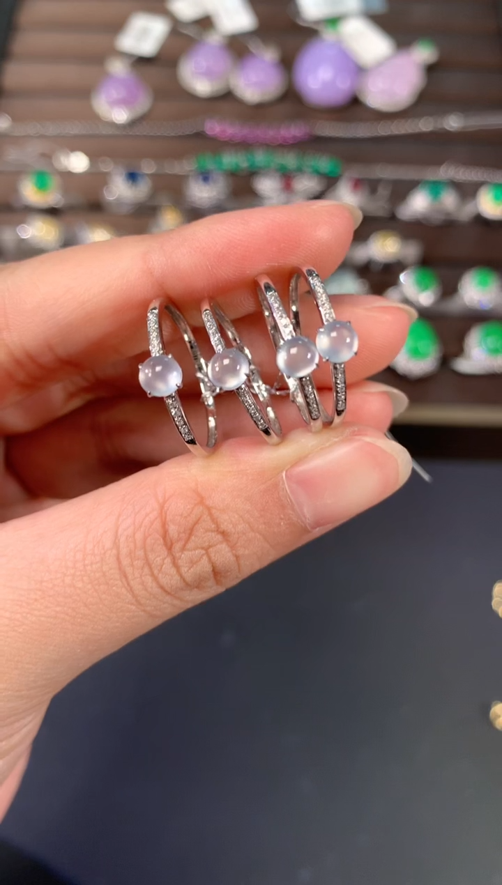 【闪购商品】翡翠戒指18K金镶嵌A736|(多样性发货）拍一发一