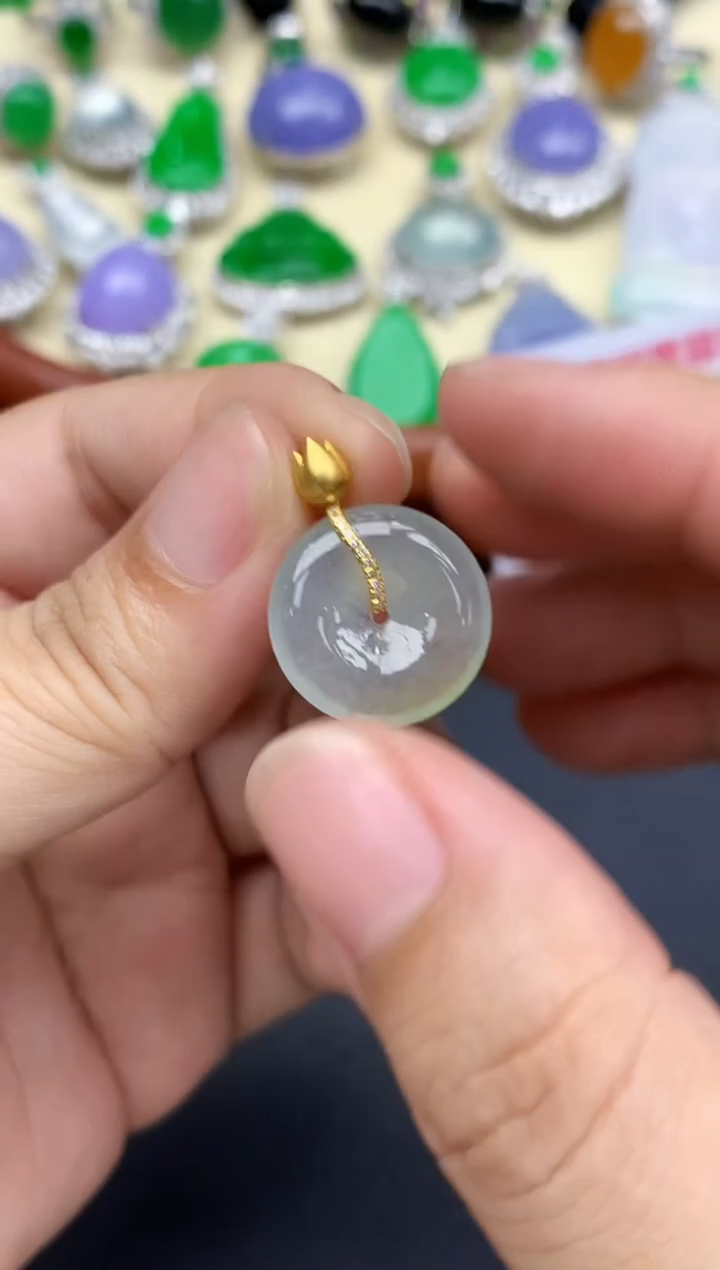 颈饰18K金镶嵌翡翠229-中国好珍宝