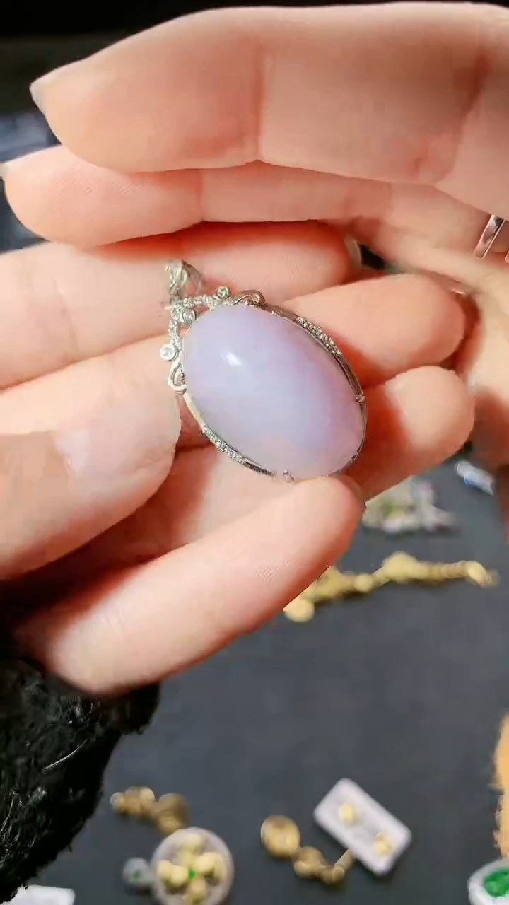 【闪购商品】翡翠吊坠(赠链)银S925镶嵌吊坠