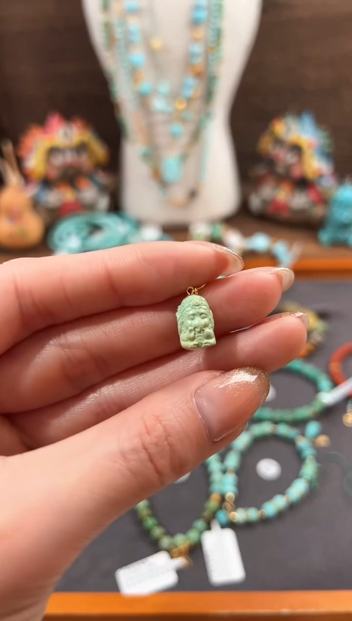 【闪购商品】绿松石的18K金镶嵌绿松石提溜