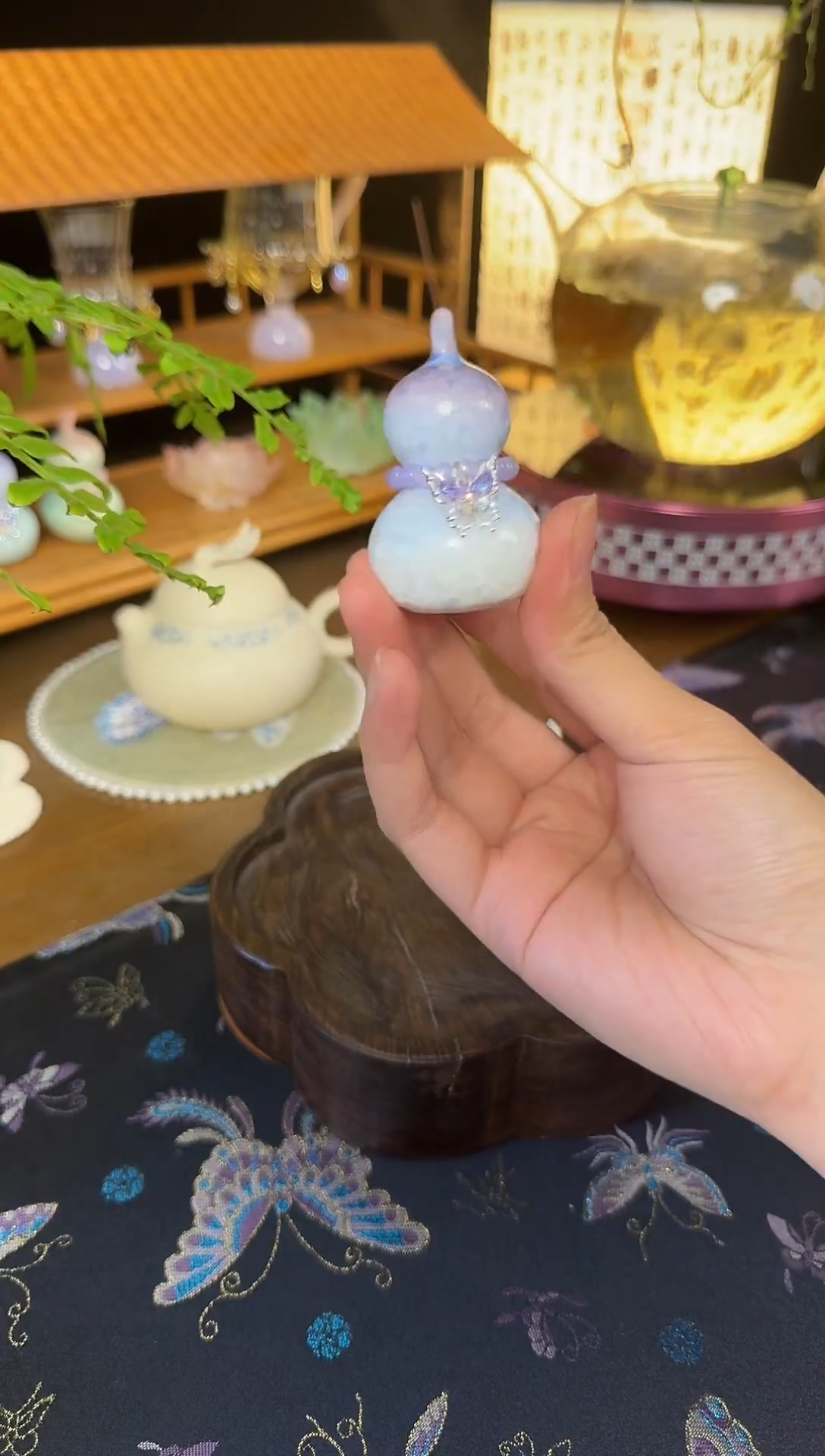 紫色  小葫芦 摆件+提溜