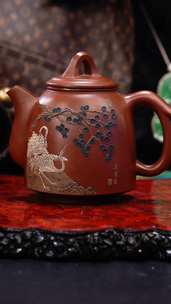 【闪购商品】紫砂茶壶62 将军壶（山水）,SPH,底槽清