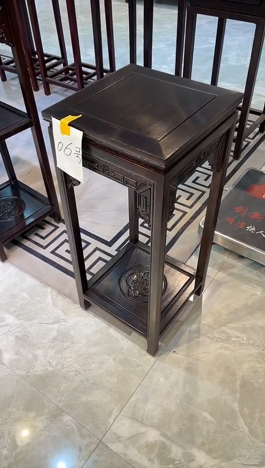 【闪购商品】花梨木类成套家具黑檀色福字花架35*35*80