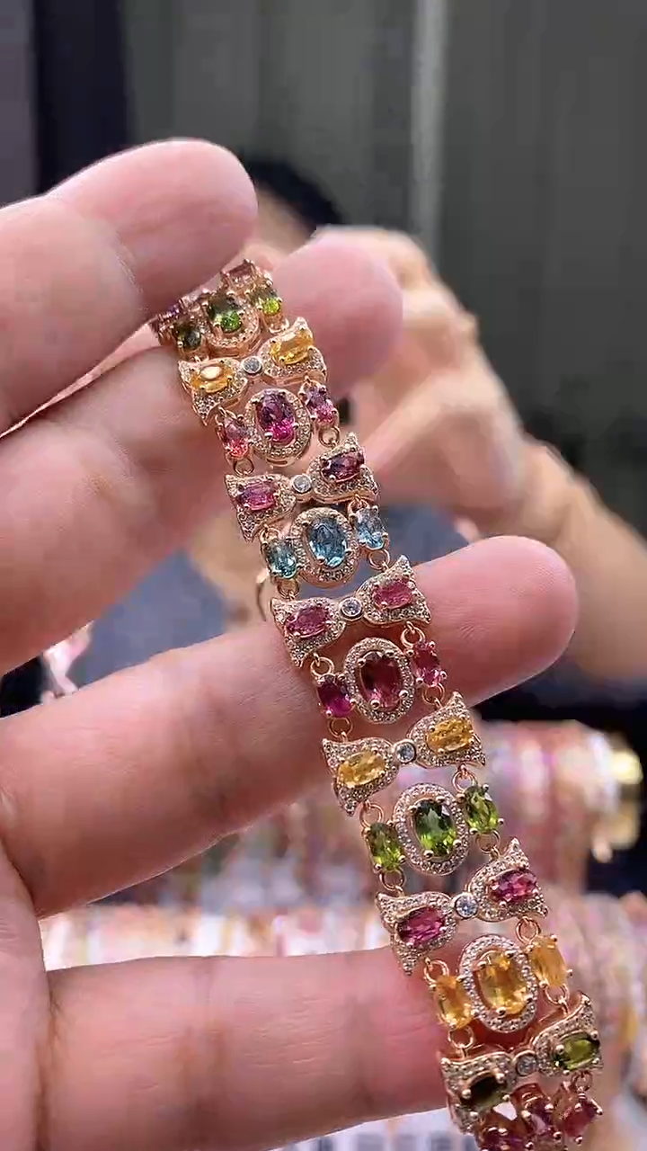 【闪购商品】碧玺手链银S925镶嵌4354354354354354