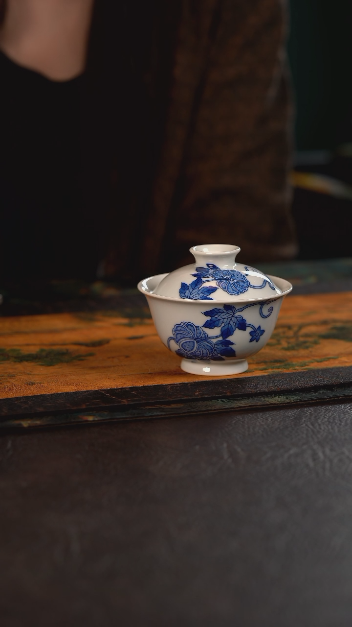 【闪购商品】杯HLX陶瓷折枝南瓜盖碗