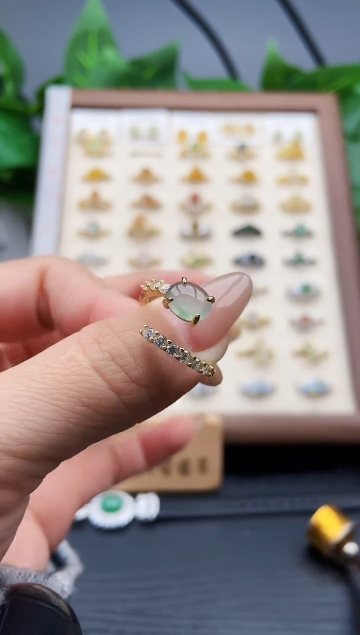 银S925镶嵌戒指翡翠12