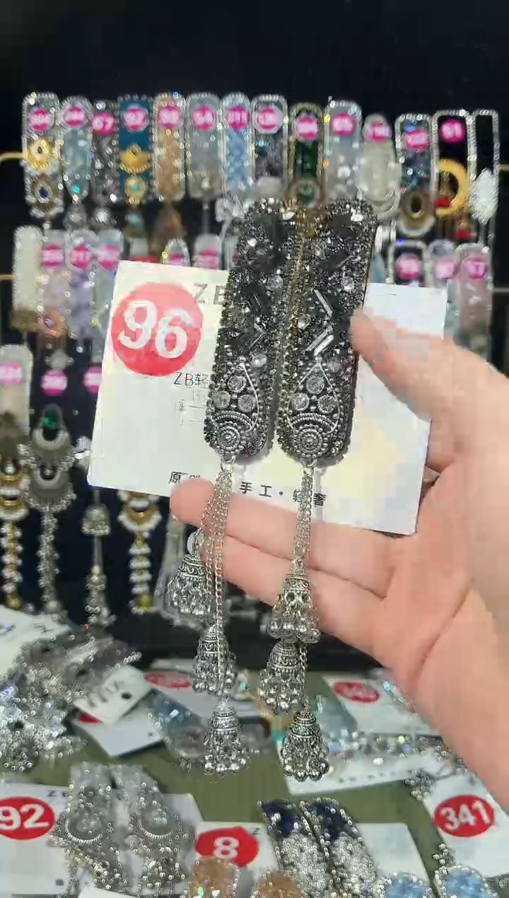 铜合金仿水晶96重工发夹灰色1对