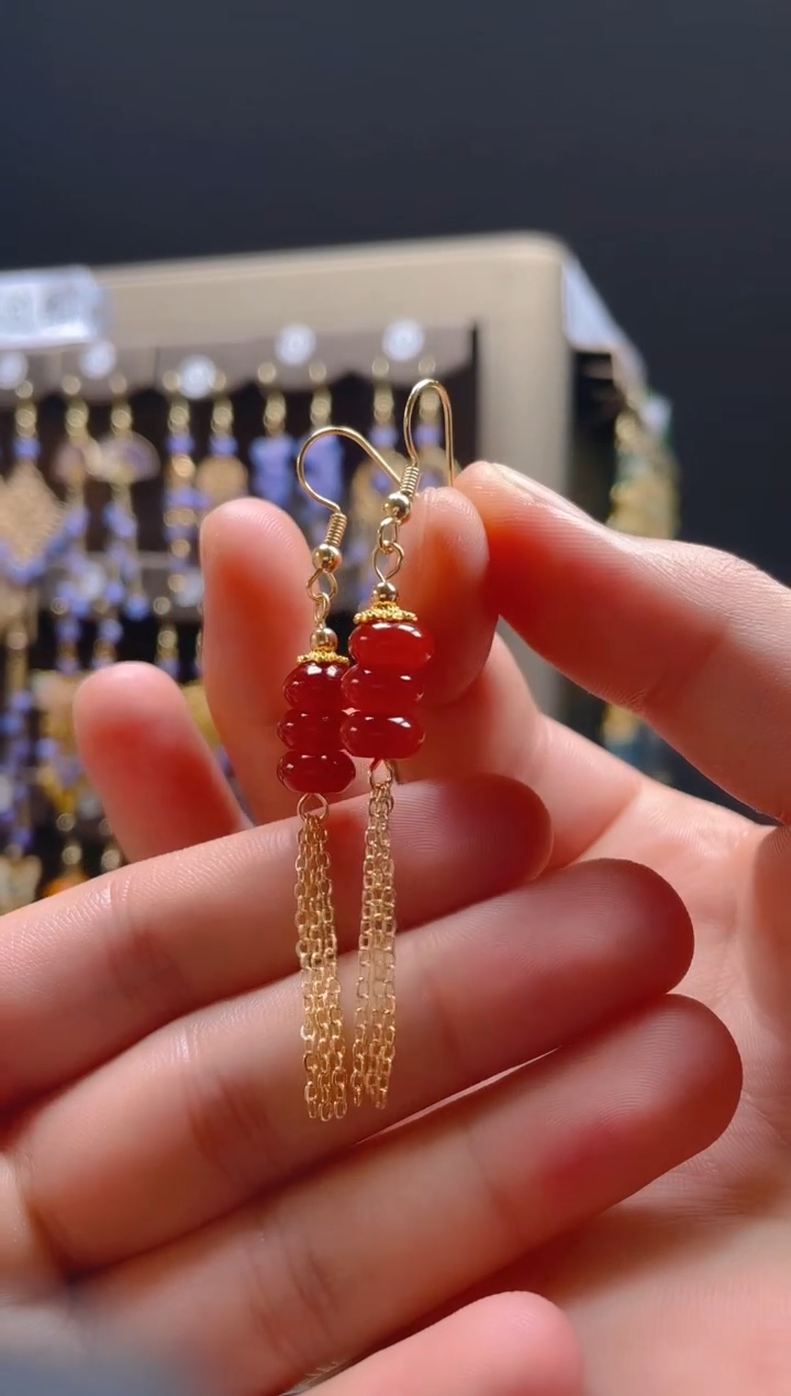 【闪购商品】玛瑙/玉髓耳饰合金032玛瑙饰品