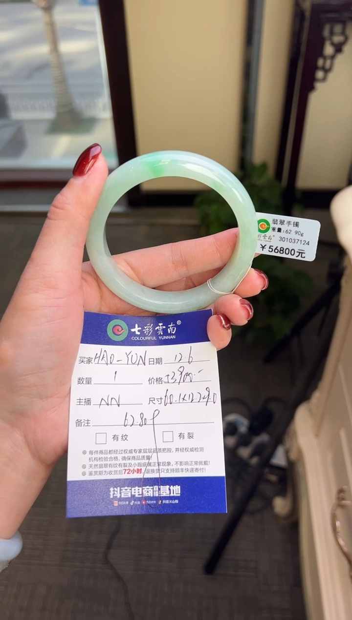 未镶嵌手镯翡翠H****N阳绿