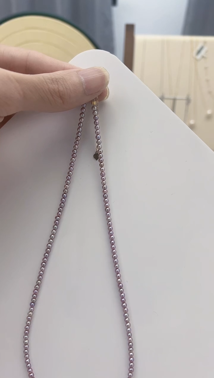 淡水珍珠18K金镶嵌颈饰淡水珍珠满串