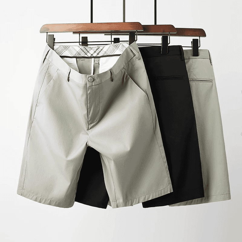 2966夏季大码休闲短裤男胖子宽松商务薄款西裤五分裤弹力直筒