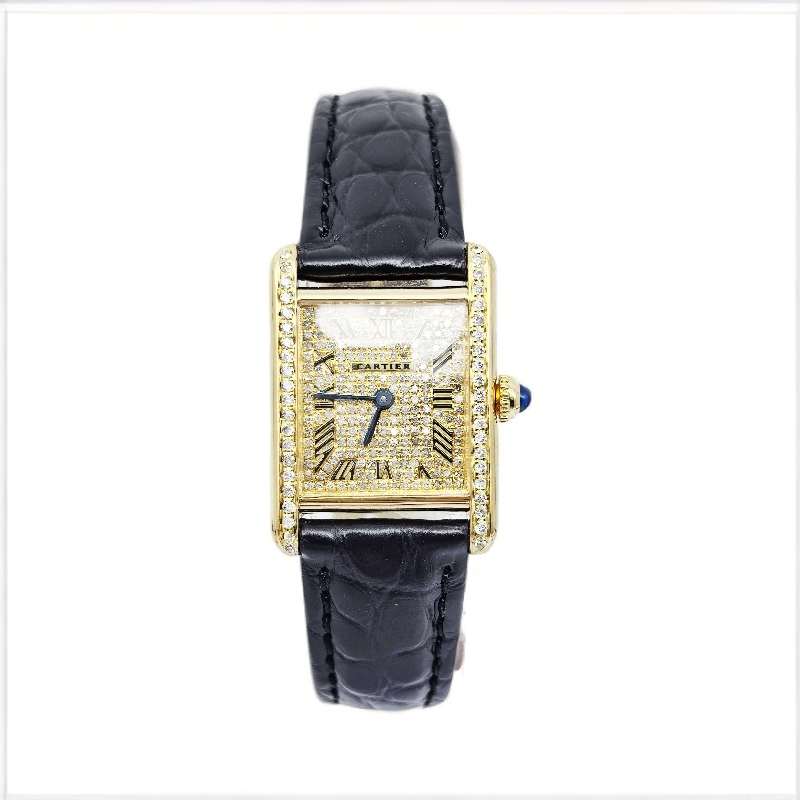 95新 Cartier/卡地亚 卡地亚坦克石英女表/表径21*27/后钻