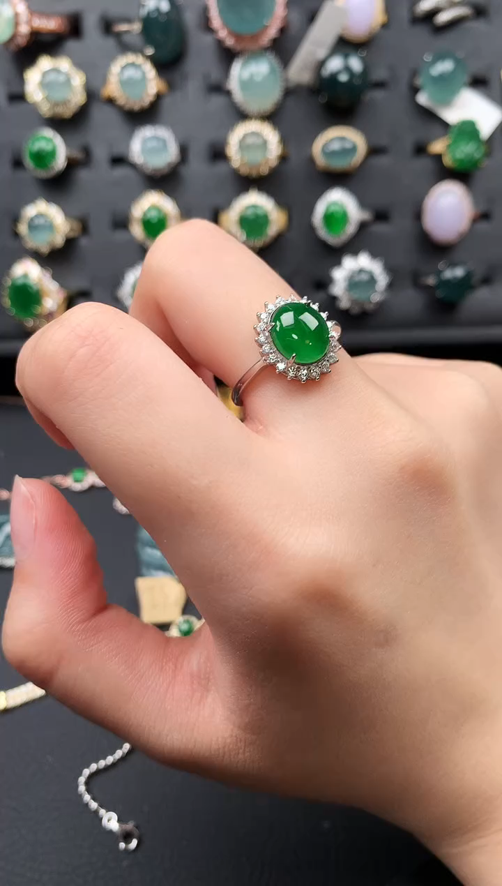 【闪购商品】翡翠戒指银S925镶嵌3465436