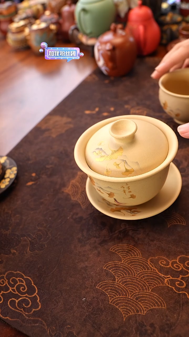 茶壶紫砂本绿三才盖碗 三生三世