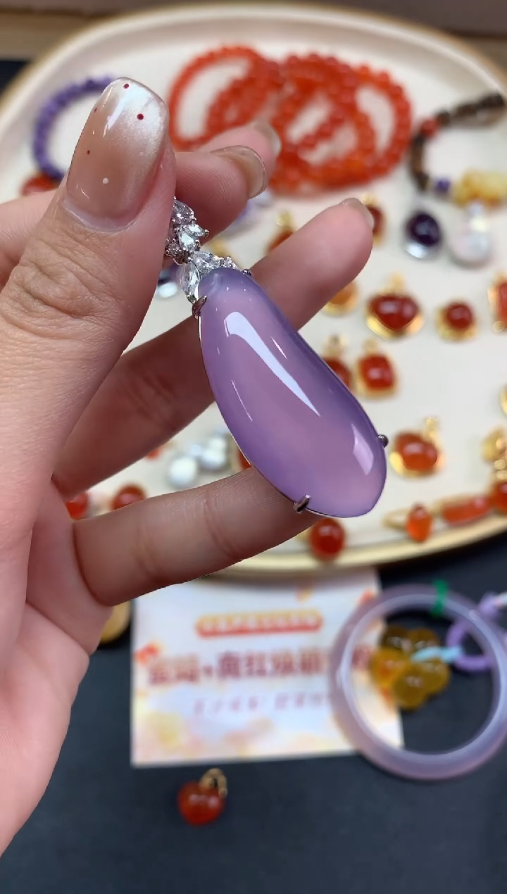 【闪购商品】玛瑙/玉髓吊坠银S925镶嵌吊坠A431|680