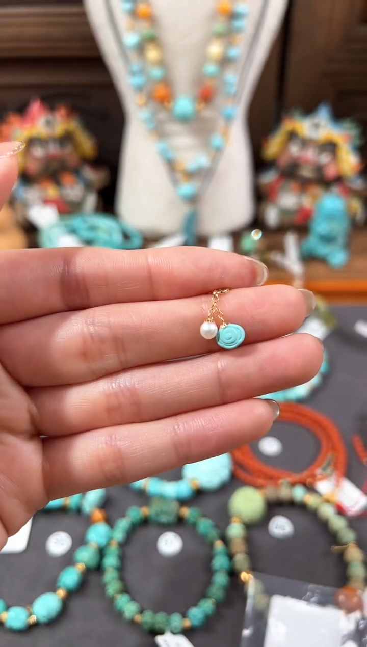 【闪购商品】绿松石提溜18K金镶嵌绿松石提溜