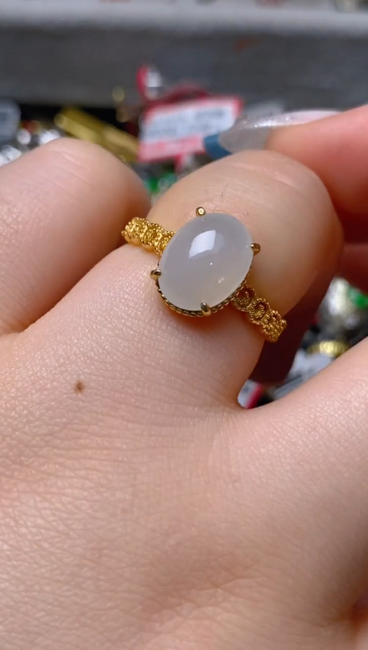 银S925镶嵌戒指翡翠百内无证书