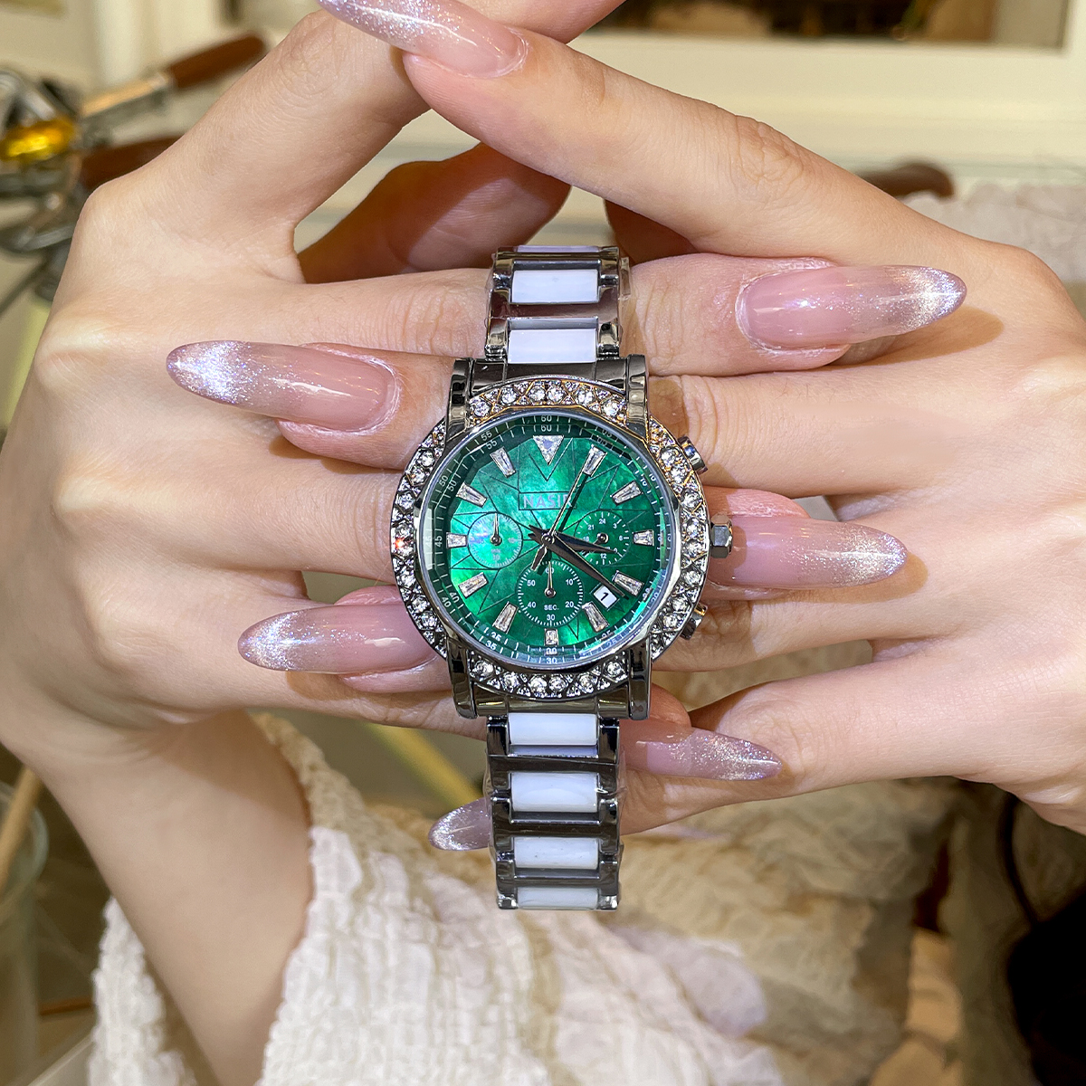 NASIR梦幻女神新款手表女爆款轻奢时尚高颜值女表陶瓷表-679