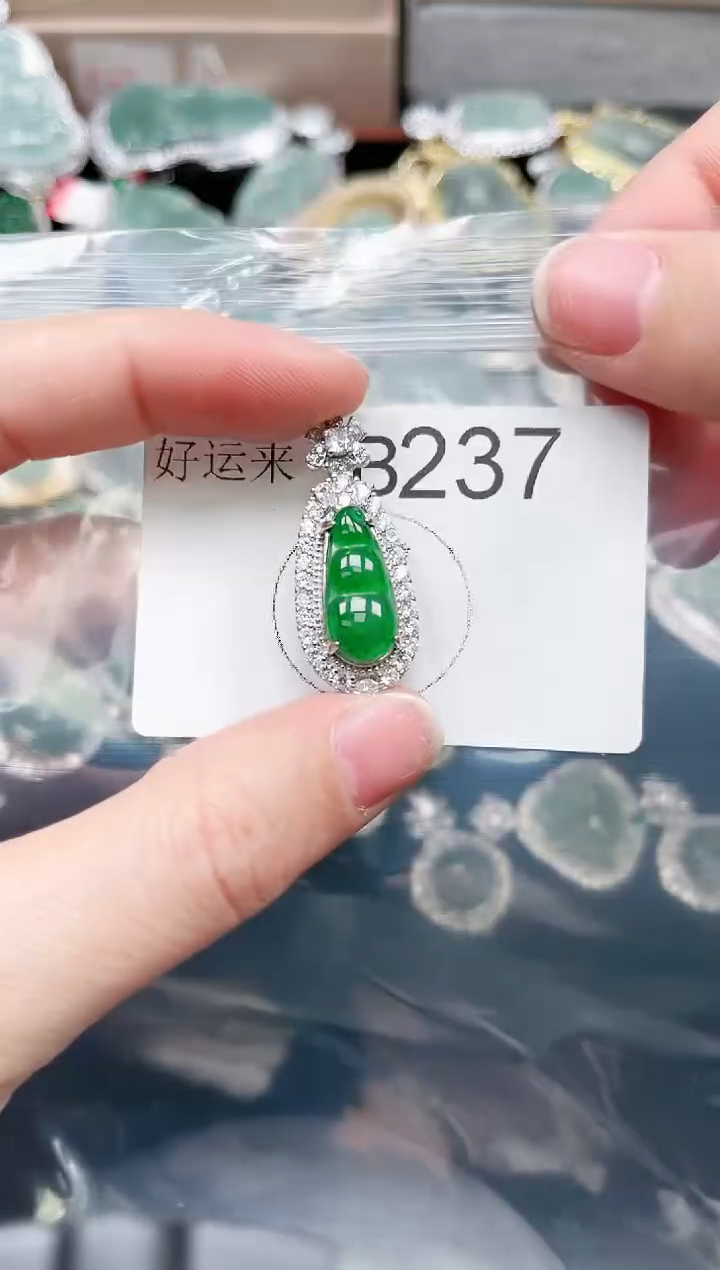 【闪购商品】翡翠颈饰未镶嵌237赠皮绳