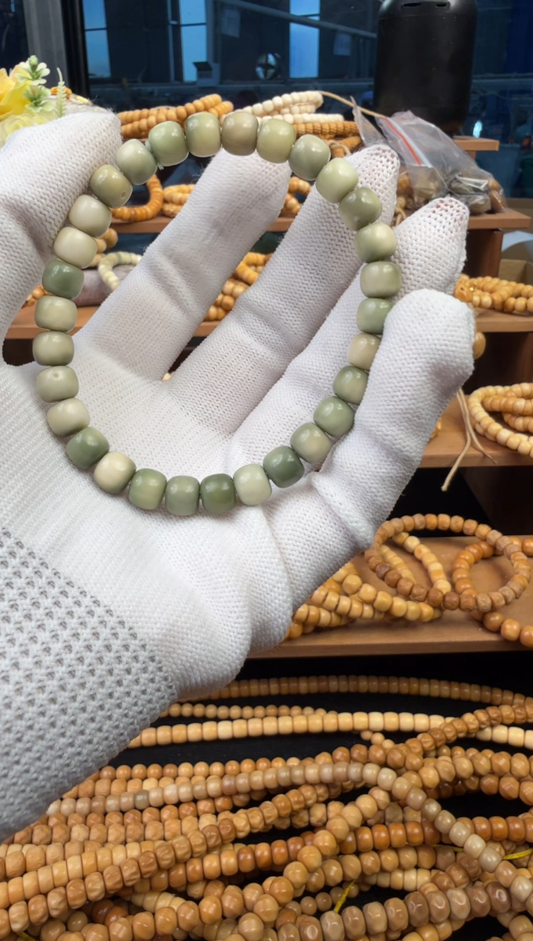 【闪购商品】菩提根/象牙果手串龙脊小青龙单圈卡8（颗颗带月）