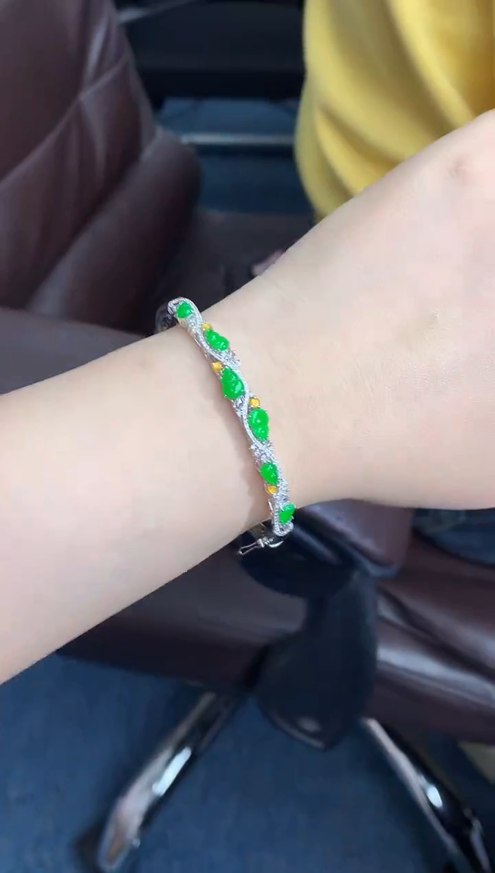 【闪购商品】翡翠手镯18K金镶嵌659-中国好珍宝