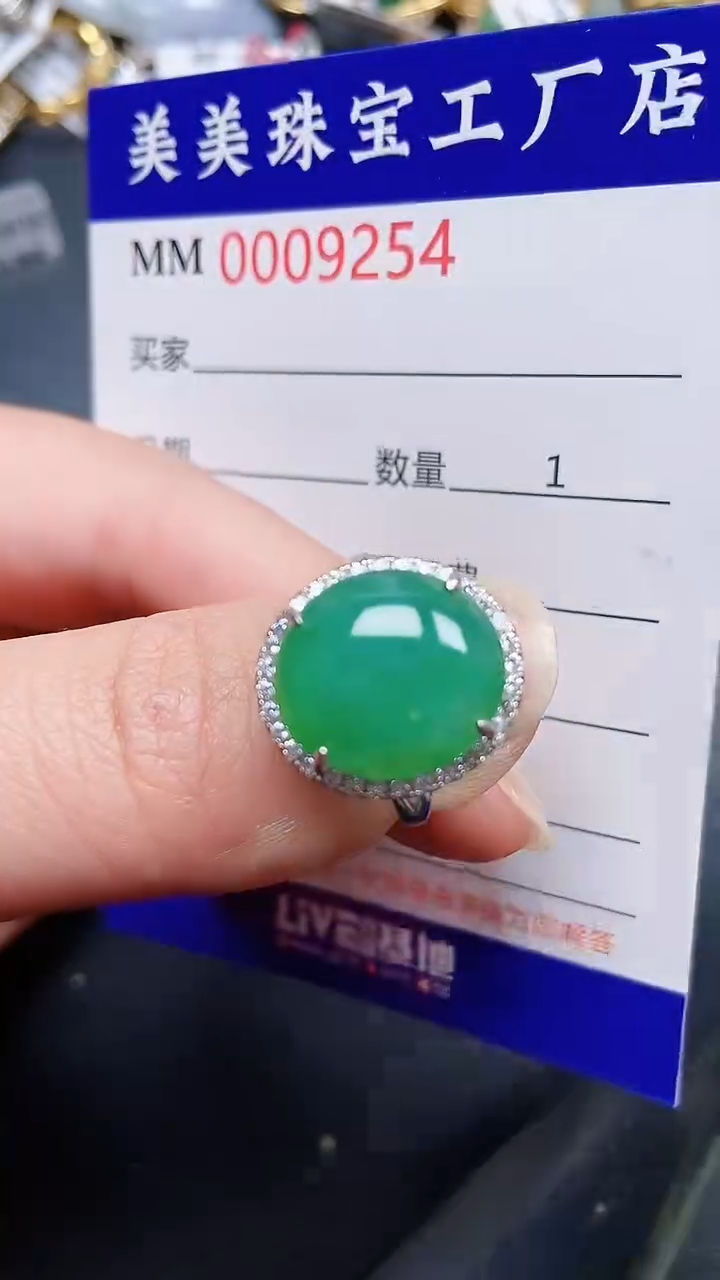 颈饰银S925镶嵌翡翠9254