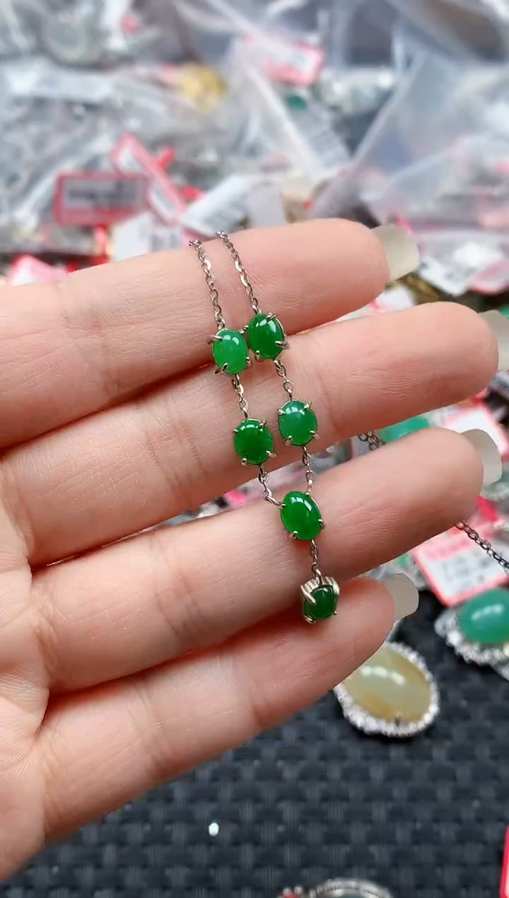 银S925镶嵌戒指翡翠天然A货缅甸翡翠