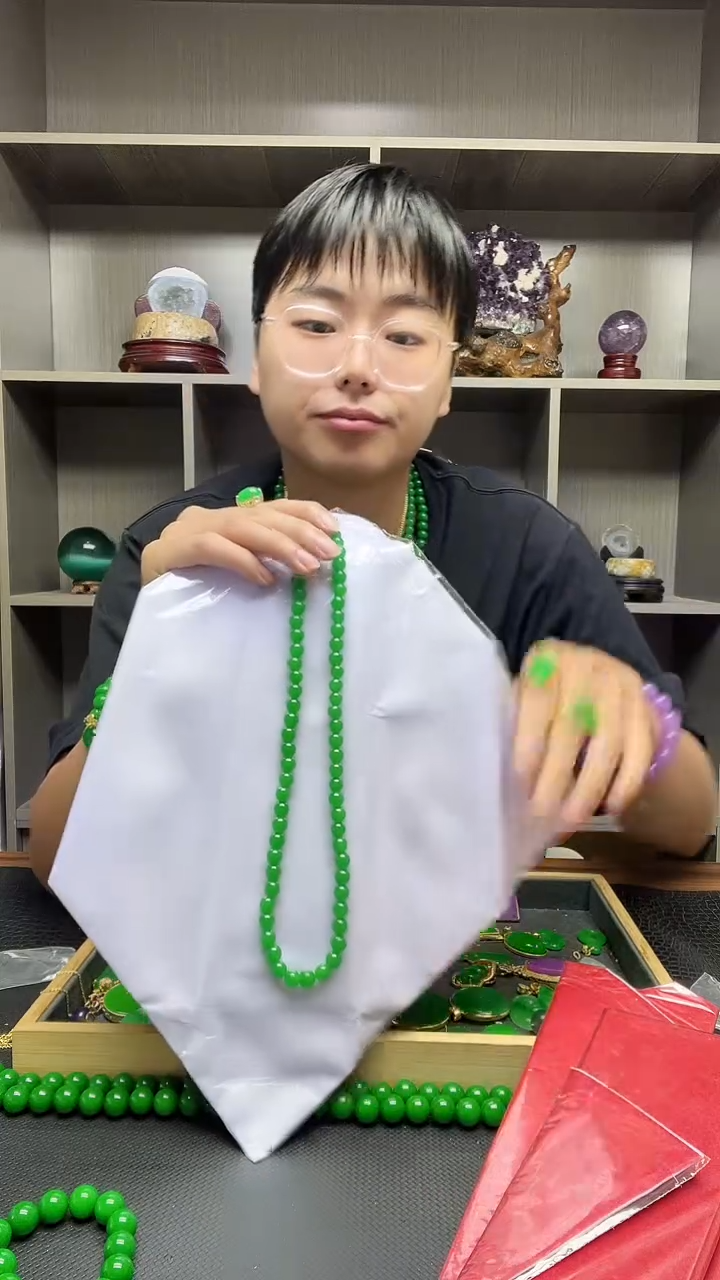 翡翠14K金镶嵌项链项链