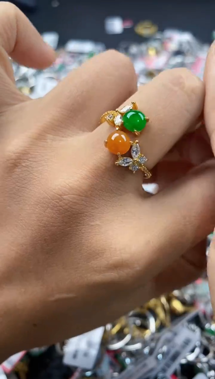 银S925镶嵌戒指翡翠333---3