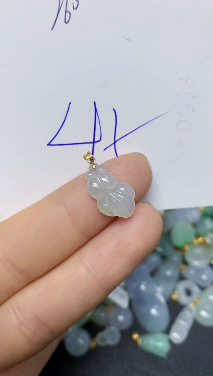 【闪购商品】翡翠挂件18K金镶嵌 天然翡翠A货