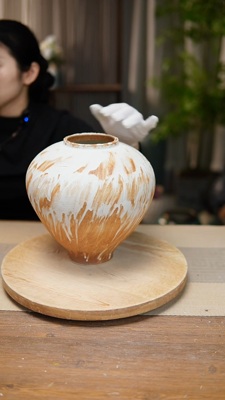 【闪购商品】陶瓷花器诧寂黄月亮罐