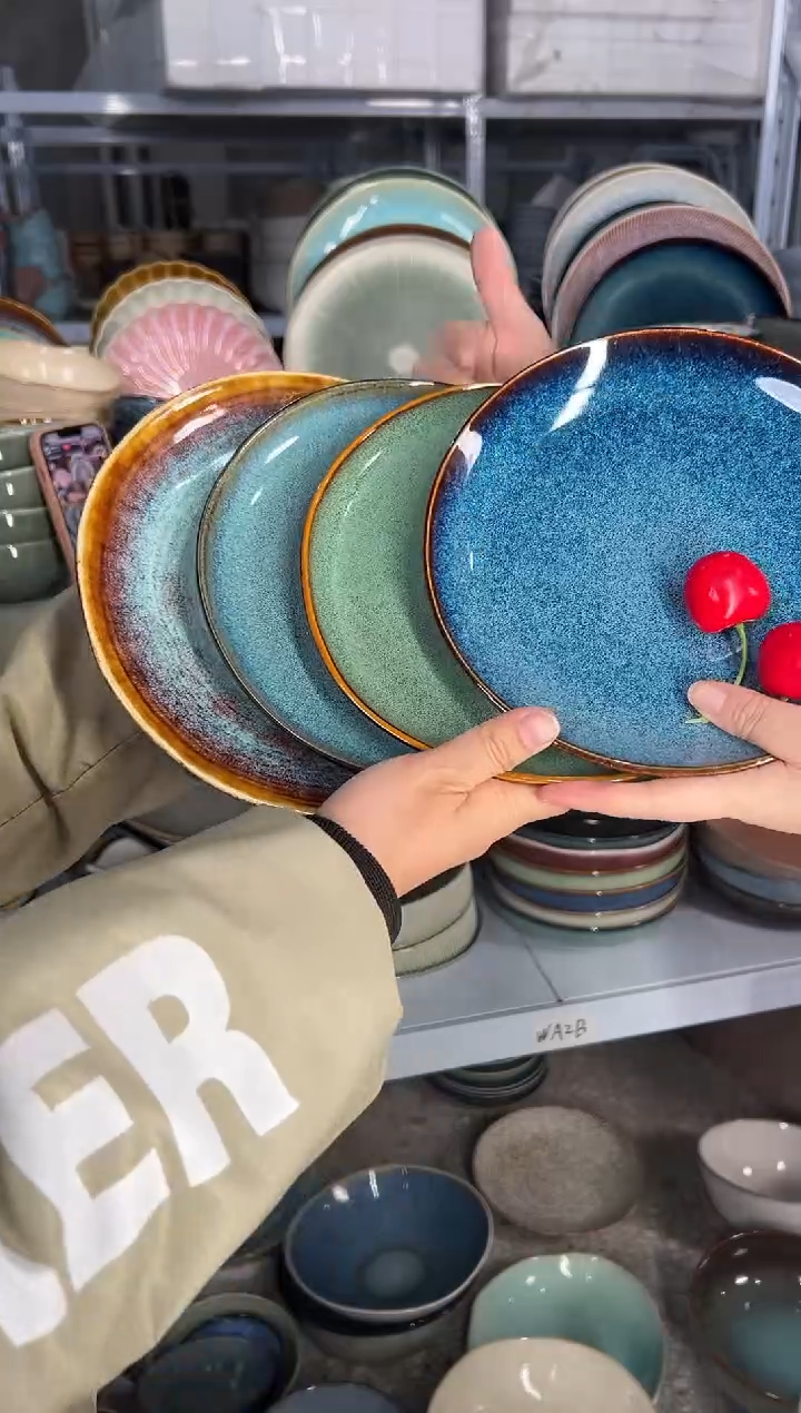 陶瓷外贸尾货瑕疵满20包邮X4小盘