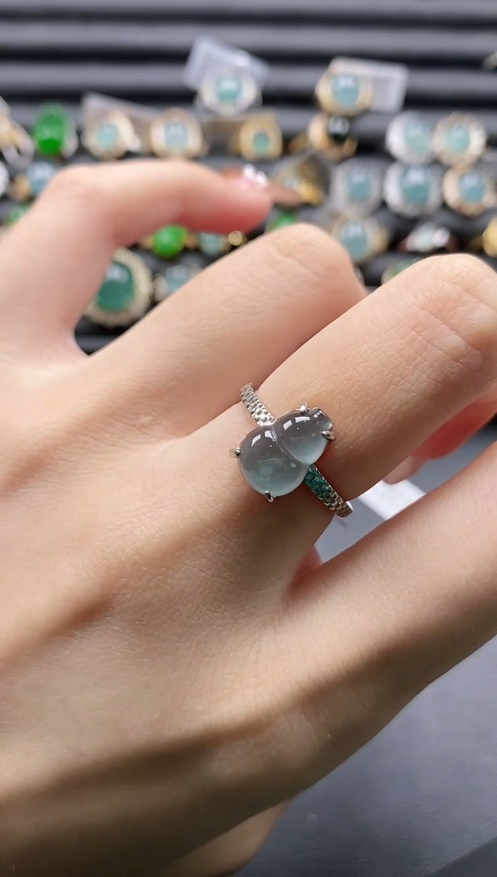 【闪购商品】翡翠戒指银S925镶嵌1111