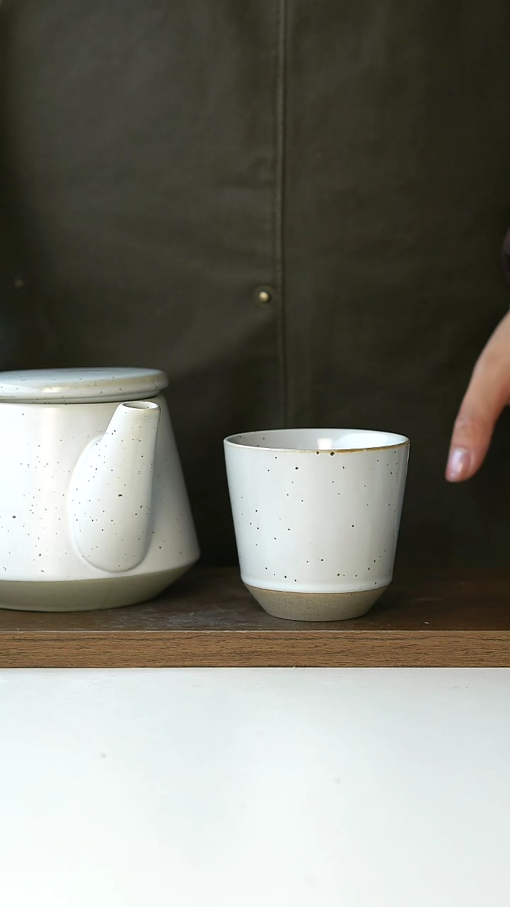 【闪购商品】陶瓷粗陶沙釉白一壶4杯@4-2@