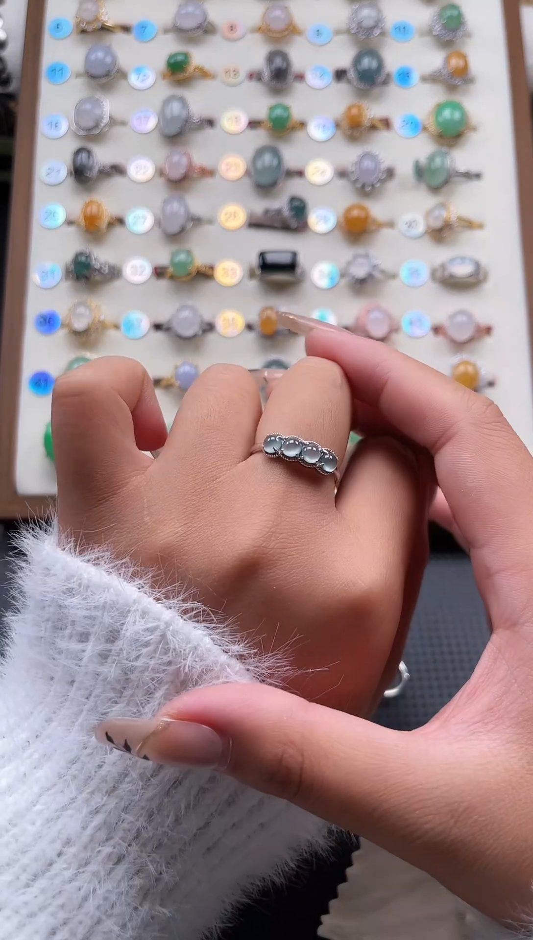 【闪购商品】翡翠戒指银S925镶嵌天然A货翡翠戒指