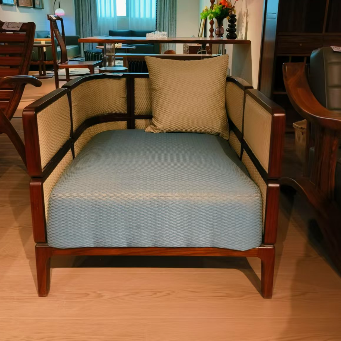 A19乌金木简约单人位沙发（820*810*680H）坐深74