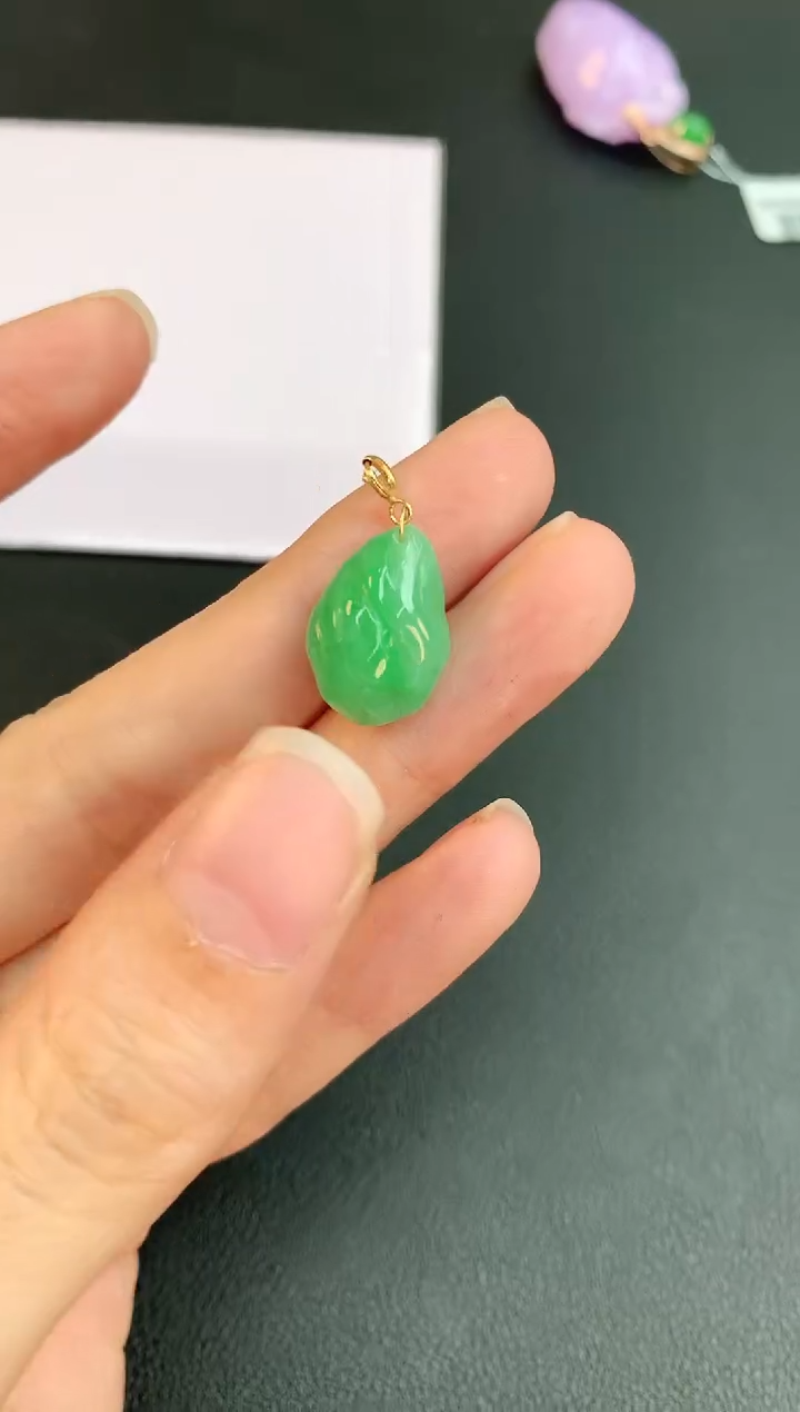 【闪购商品】翡翠颈饰18K金镶嵌赠礼盒证书 小君