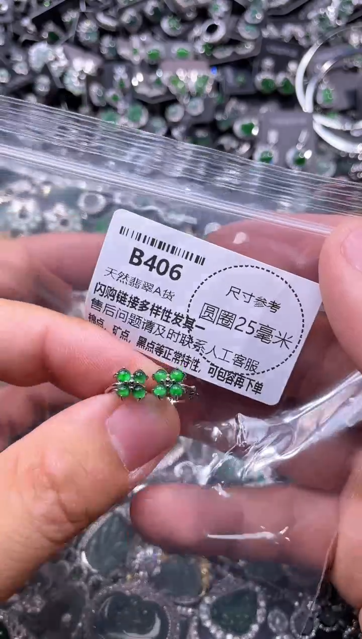 翡翠未镶嵌颈饰B406耳扣