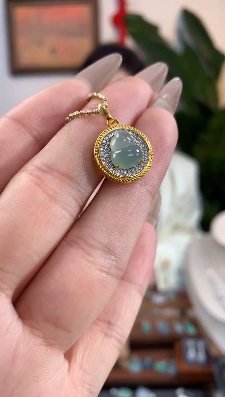 【闪购商品】翡翠吊坠(不含链)银S925镶嵌吊坠