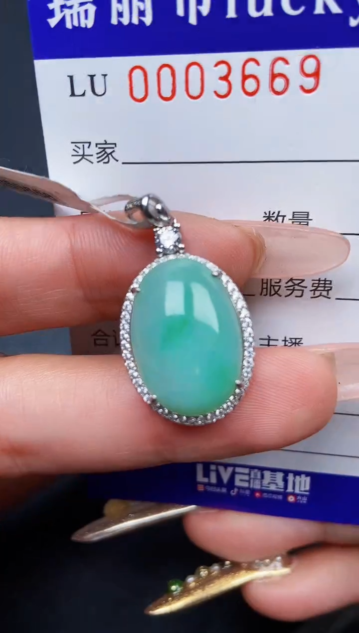 【闪购商品】翡翠颈饰银S925镶嵌3669