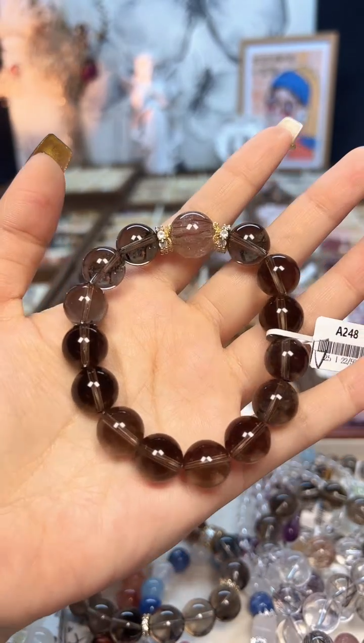 【闪购商品】水晶手链未镶嵌A248 天然茶水晶手串