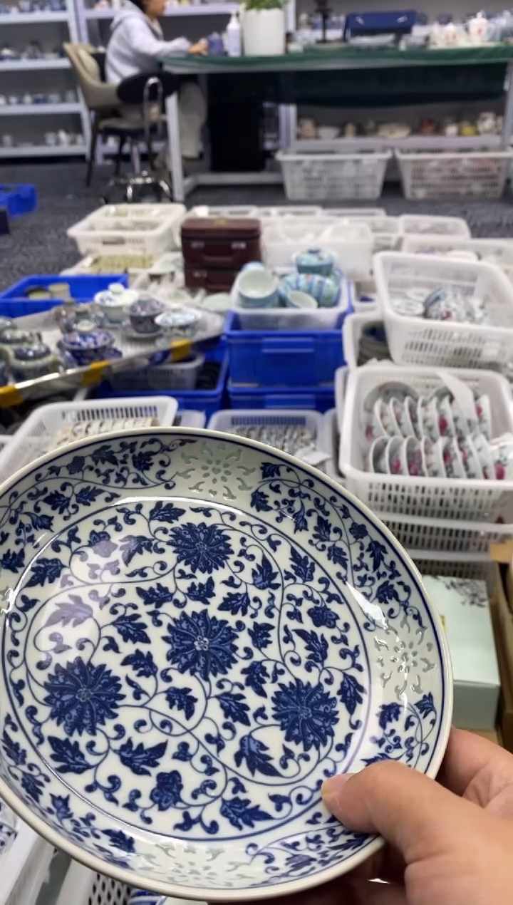 摆件陶景德陶瓷茶具壶承直径17.5