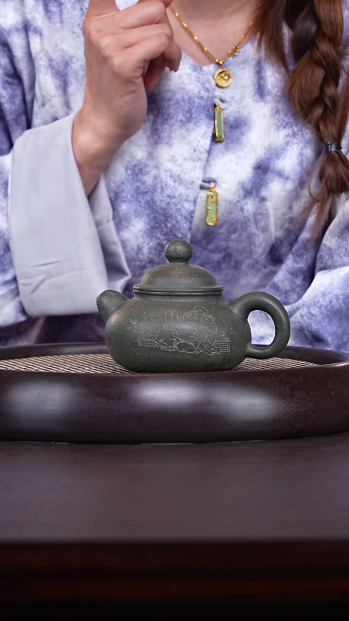 【闪购商品】紫砂茶壶十竹斋14-22 翡翠金砂道洪款容天