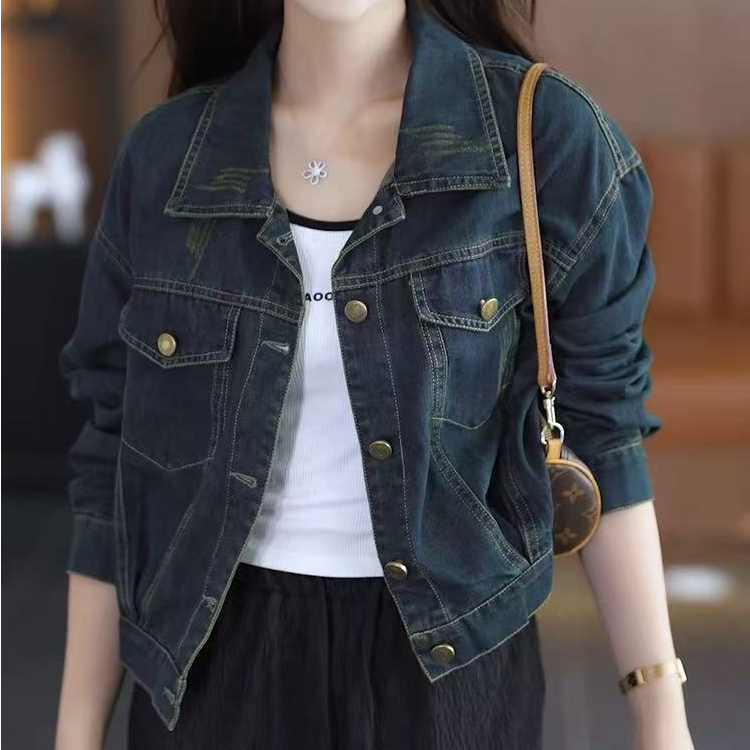 长袖牛仔外套女秋季新款时尚洋气减龄上衣#3258