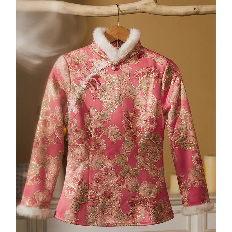 FJ-三色冬款加绒烫金印花小上衣